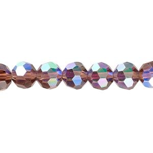 Bead 1pk 32 facets translucent amethyst purple AB, Celestial Crystal&reg; 8mm round 15.5-16 inch