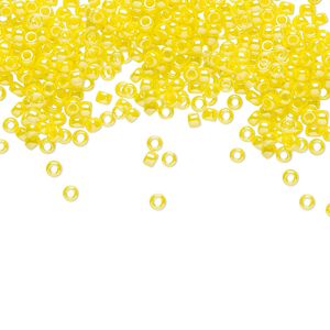 Seed bead, TOHO BEADS&reg;, glass, pkg/7.5g, #11 round, opaque luster dandelion (TR-11-128).