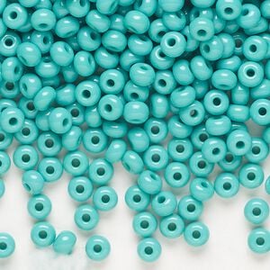 Seed bead, Preciosa Ornela Czech glass, pkg/500g, #6 rocaille, opaque seafoam green, (63130).