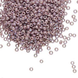 Seed bead, TOHO BEADS&reg;, glass, pkg/7.5g, #11 round, opaque rainbow lavender (TR-11-412).