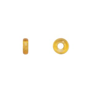 Bead, Czech pressed glass, honey, 8x2.5mm ring. Sold per pkg of 50.