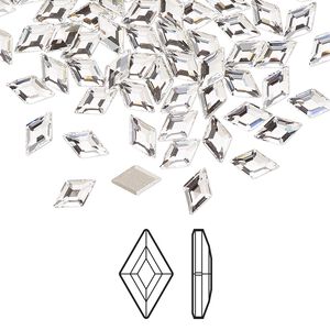 Flat back 24pk crystal foil back, Crystal Passions&reg; 6.6x3.9mm diamond 2773