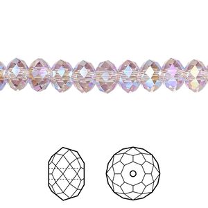 Bead 144pk light amethyst shimmer 2X, Crystal Passions&reg; 6x4mm rondelle 5040