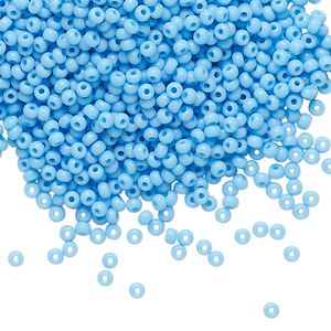 Seed bead, Preciosa Ornela Czech glass, pkg/50g, #11 rocaille, opaque sky blue, (63020).