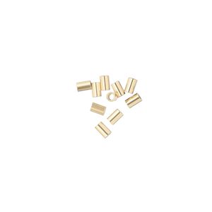 Crimp 1pkg10 12Kt gold-filled, 3x2mm smooth round tube / 1.3mm inside diameter