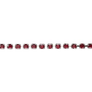 Cupchain, Vintage Crystal&trade;, imitation rhodium-plated brass, Siam, 2.6mm round. Sold per 1-meter section.