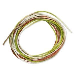 Cord, Satinique&trade;, satin, forest, 1mm mini. Sold per pkg of 10 feet.