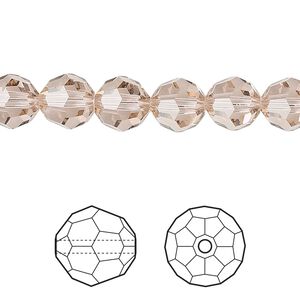 Bead 12pk vintage rose, Crystal Passions&reg; 8mm round 5000