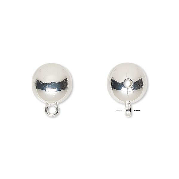 Bead 1pkg10 silver-finished "pewter", 10mm round / closed loop image number 0