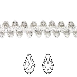 Briolette 48pk crystal, Crystal Passions&reg; 7x4mm pendant drop 6007