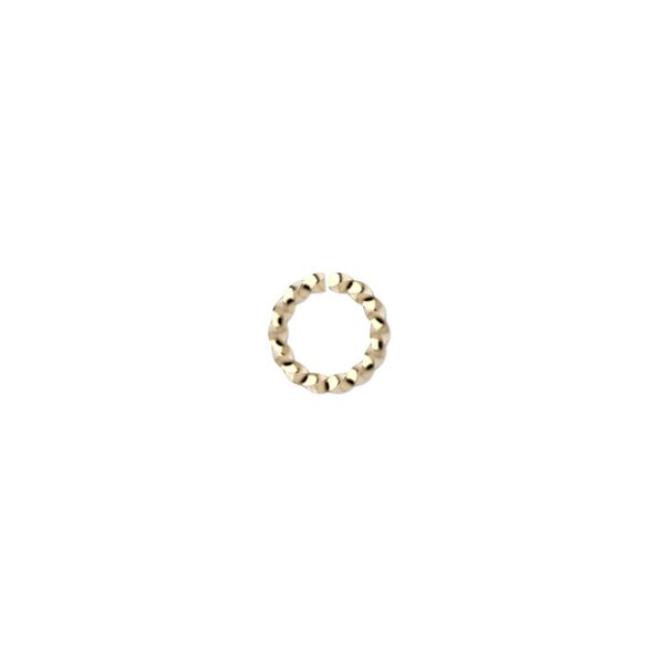 Jump ring 1pkg100 gold-plated, 8mm twisted round, 16 gauge / 5.8mm inside diameter / brass image number 0