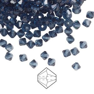 Bead 144pk Montana, Preciosa Czech crystal 4mm bicone