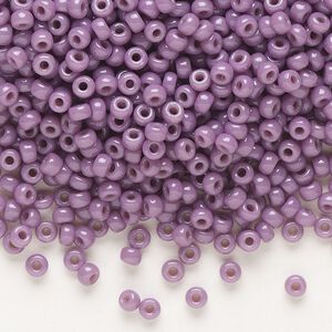 Seed bead, Miyuki, glass, pkg/50g, #8 rocaille, Duracoat&reg; opaque outside dyed dark orchid, (RR-4489).