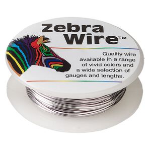 Wire, Zebra Wire&trade;, color-coated copper, titanium, round, 20 gauge. Sold per 15-yard spool.