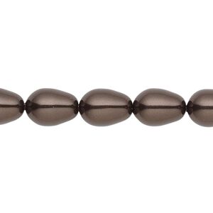 Pearl 10pk deep brown, Crystal Passions&reg; 11x8mm pear 5821