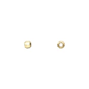 Bead 1pkg48 gold-finished, 3.5mm faceted round, brass