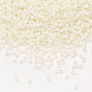 Seed bead, Miyuki Delica&reg;, glass, pkg/7.5g, #11 round, opaque matte glazed luster alabaster.