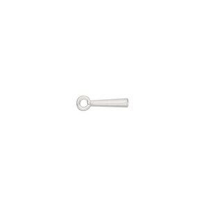 Cone, Hill Tribes, fine silver, 7x2mm with loop, 1mm inside diameter. Sold per pkg of 8.