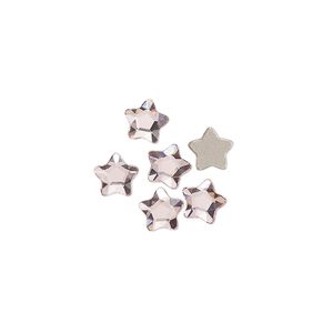 Flat back 6pk light rose foil back, Crystal Passions&reg; 6mm star flower 3754