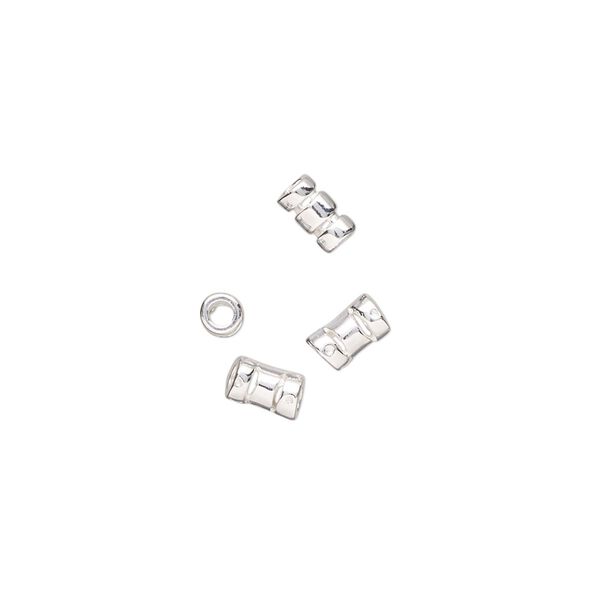 Crimp 1pkg8 sterling silver, 5.5x3mm round tube / 1.7mm inside diameter image number 0