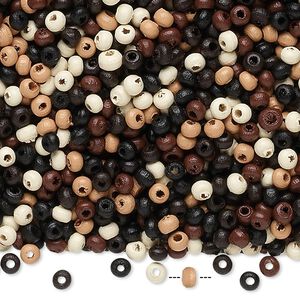Bead mix, painted wood, mixed colors, 2mm rondelle. Sold per 90-gram pkg, approximately 16,000 beads.