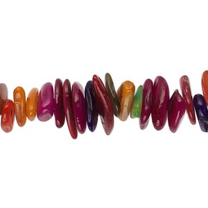 Mother-of-pearl shell 1pkg1, chip bead 15 inch multicolored large