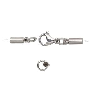 Clasp lobster claw 1pkg1, 28x5.5mm / fits 1.5mm cord, stainless steel 1-strand