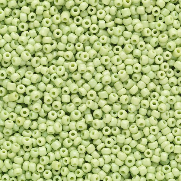 Seed bead, Ming Tree&trade;, glass, pkg/1 pound, #11 round, opaque lime green. image number 0