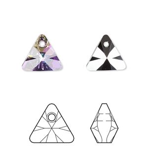 Drop 2pk crystal vitrail light P, Crystal Passions&reg; 12mm pendant mini triangle 6628
