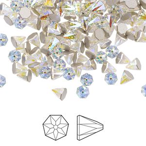 Flat back 24pk crystal AB foil back, Crystal Passions&reg; 4mm round spike 2019