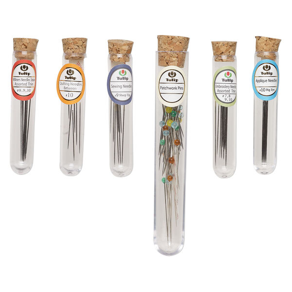 Needle assortment, Tulip 1pkg94 nickel- and gold-plated steel, assorted sizes and lengths (THS-004E). image number 0