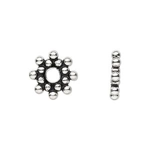 Bead 1pkg2 sterling silver, 14x3mm snowflake