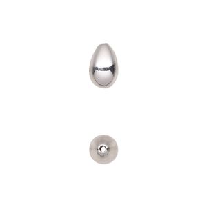 Bead 1pkg1 sterling silver, 9.5x6mm teardrop