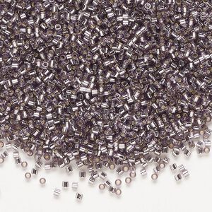 Seed bead, Delica&reg;, glass, pkg/250g, #15 round, transparent silver-lined amethyst purple (DBS-1205).