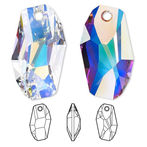 Focal 6pk crystal AB, Swarovski&reg; 38x22.5mm pendant meteor 6673 image number 0