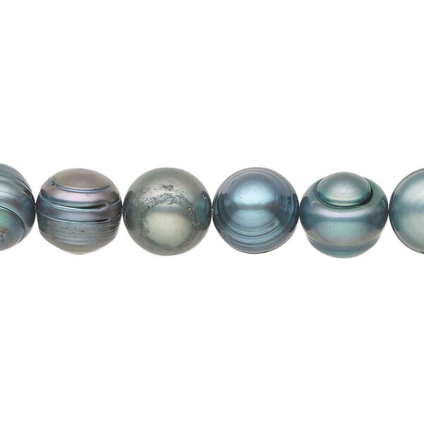 Freshwater pearl 1pkg1, semi-round, 15 inch spruce 8-10mm cultured image number 0