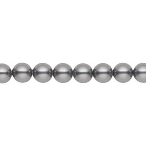 Pearl 500pk dark grey, Swarovski&reg; 6mm round 5810