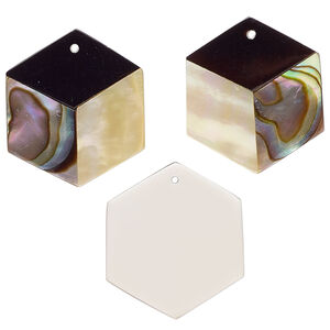 Multi-shell 1pkg2, hexagon drop multicolored 20x17mm