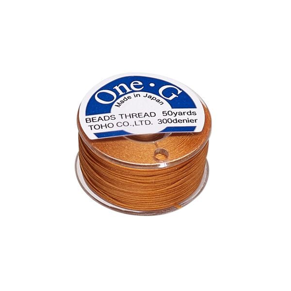 Thread, TOHO BEADS&reg;, One-G&trade; 1pkg50yd, nylon, orange, size 0. image number 0
