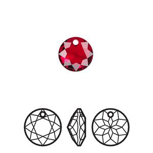 Drop 2pk Siam, Crystal Passions&reg; 10mm pendant classic cut 6430