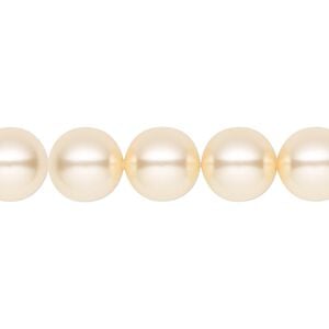 Pearl 25pk light gold, Crystal Passions&reg; 10mm round 5810