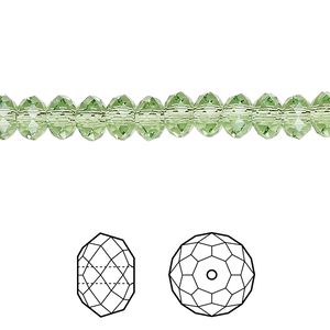 Bead 144pk peridot, Crystal Passions&reg; Regenerated 6x4mm rondelle 5040