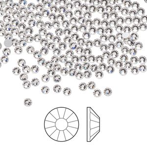 Flat back 1440pk crystal foil back, Preciosa Viva 12&reg; Czech crystal rhinestone 2.3-2.5mm chaton rose round SS8