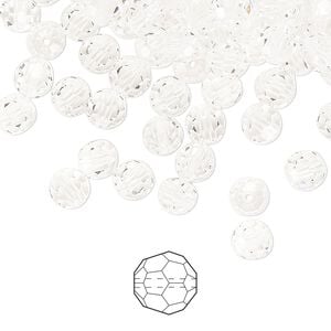 Bead 24pk crystal, Preciosa Czech crystal 5mm round