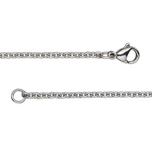 Chain 1pkg1 cable, 2.2mm / lobster claw clasp, stainless steel 30 inch