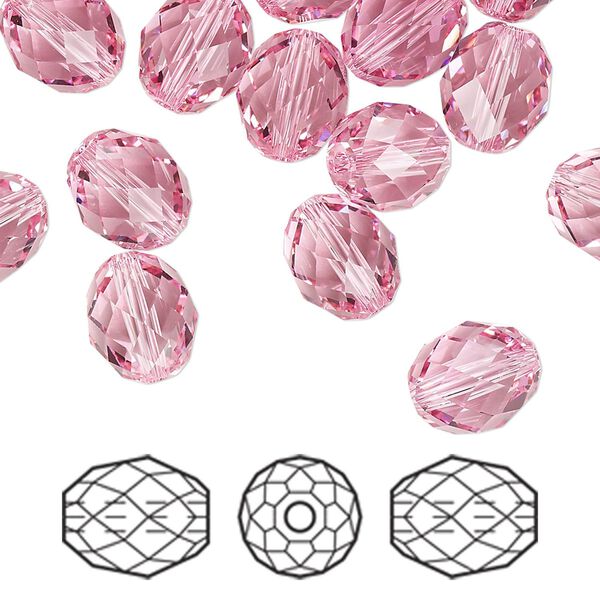 Bead 72pk light rose, Swarovski&reg; 9.5x8mm olive briolette 5044 image number 0