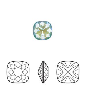 Fancy stone 2pk crystal silky sage DeLite, Crystal Passions&reg; 10mm cushion 4470
