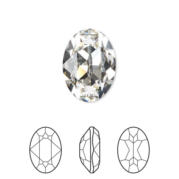 Fancy stone 48pk crystal foil back, Swarovski&reg; 18x13mm oval 4120 image number 0