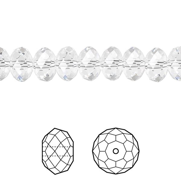 Bead 288pk crystal, Swarovski&reg; 8x6mm rondelle 5040 image number 0