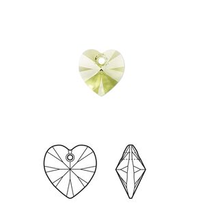 Drop 4pk citrus green, Crystal Passions&reg; 10mm pendant heart 6228